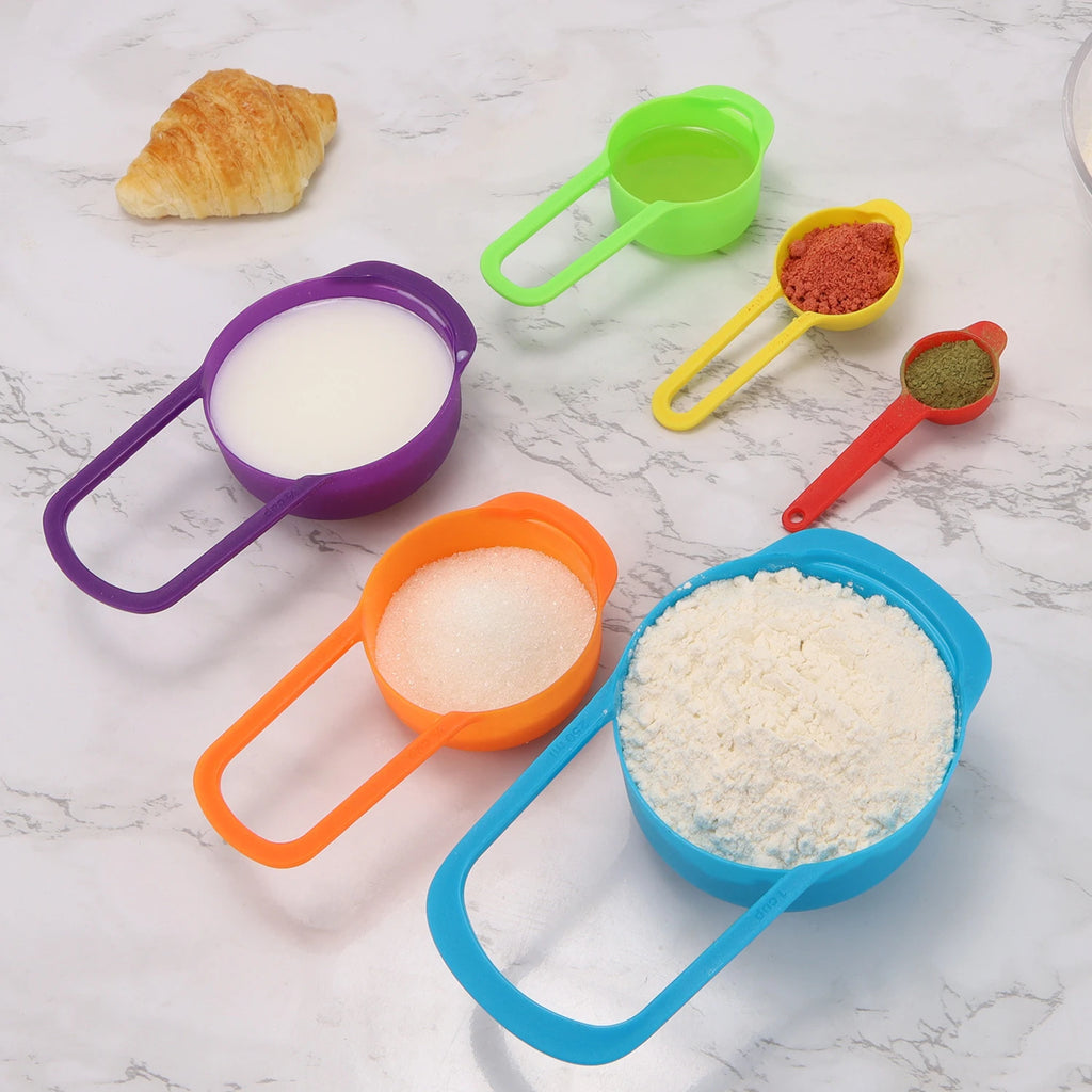 6PCS/set Rainbow Measuring Cup and Spoon Set with Scale for Accurate Baking and Cooking Grain Dessert Measuring Tools Qme