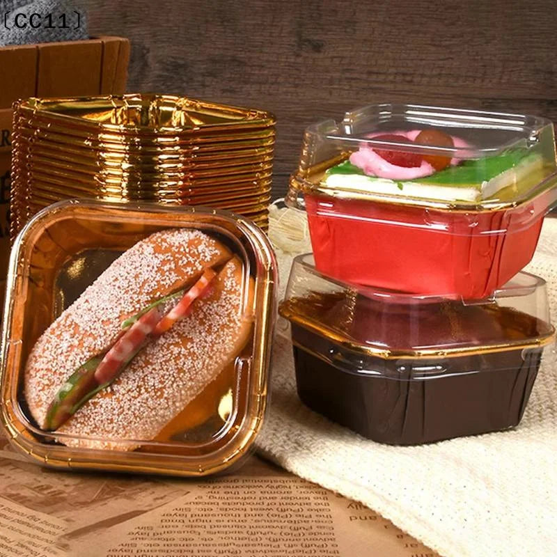 10 20 Food Grade Square Dessert Boxes Clear Lids Perfect Mousse Cake Qme