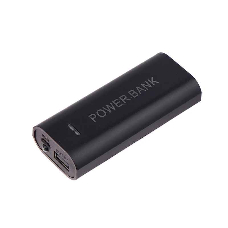 Portable Power Bank Case DIY 2Cell 18650 Battery Box Smart Phone Qme Black