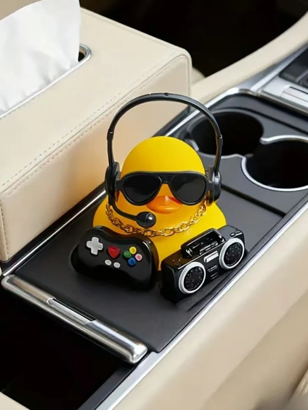 Car Yellow Duck Center Console Decoration Cool Interior Accessories Qme