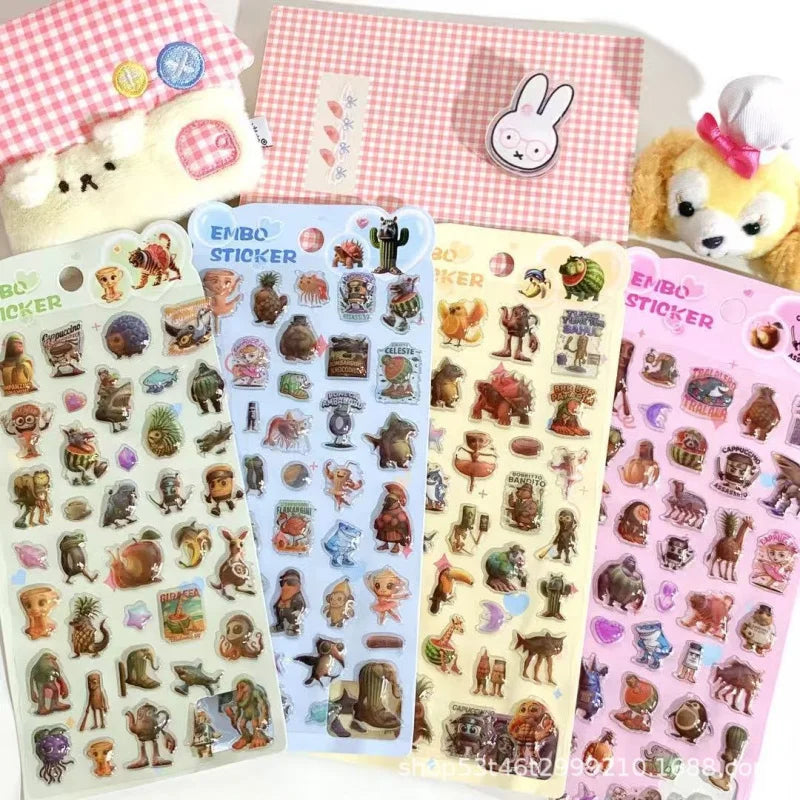 Fantasy Cartoon Animal 3D Hollow Stickers for DIY Scrapbook Phone Case Decoration Birthday Gift Classroom Reward Supplies Qme