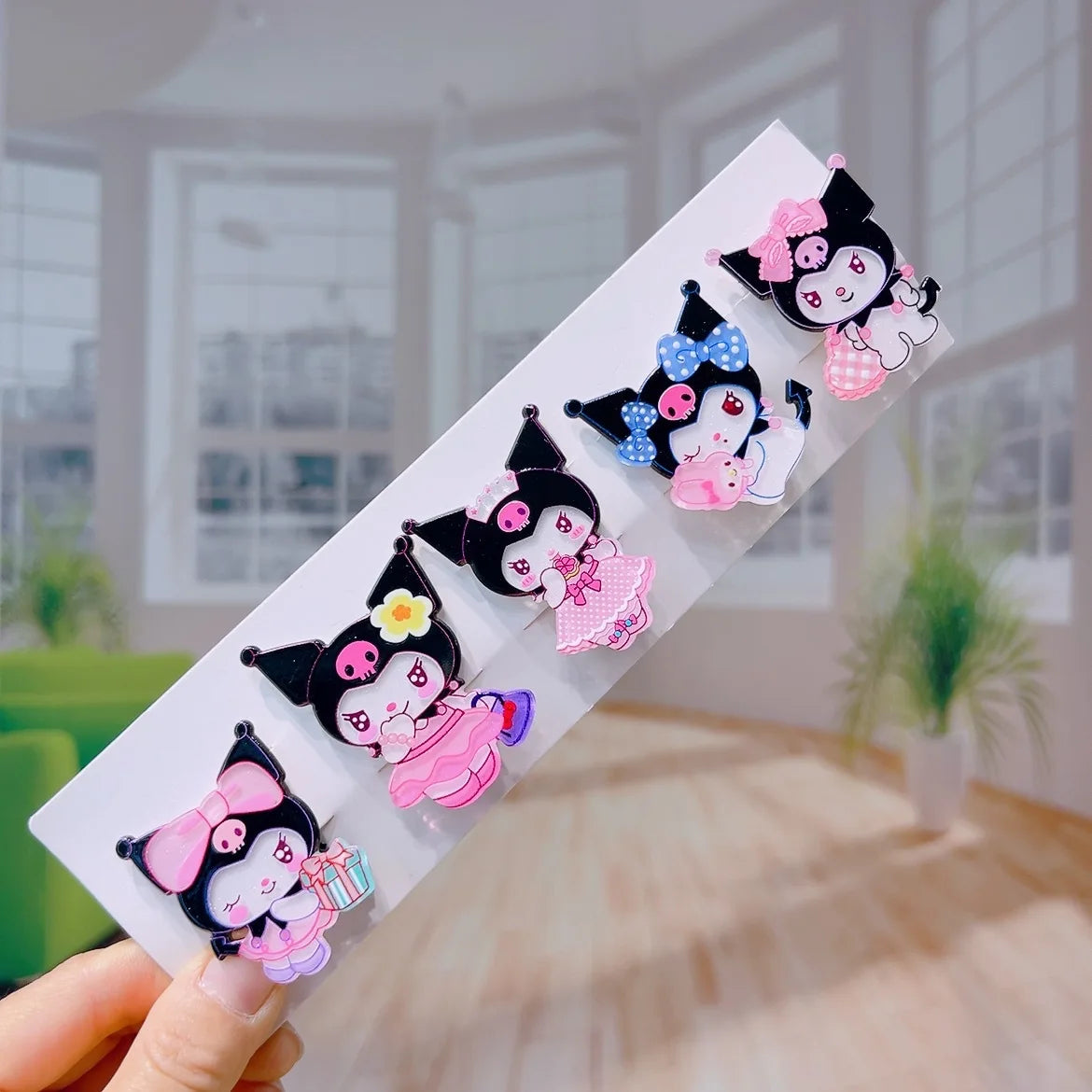 Clowmi Hair Clips Black Pink School Ties Accessories Cute Bands Qme 2