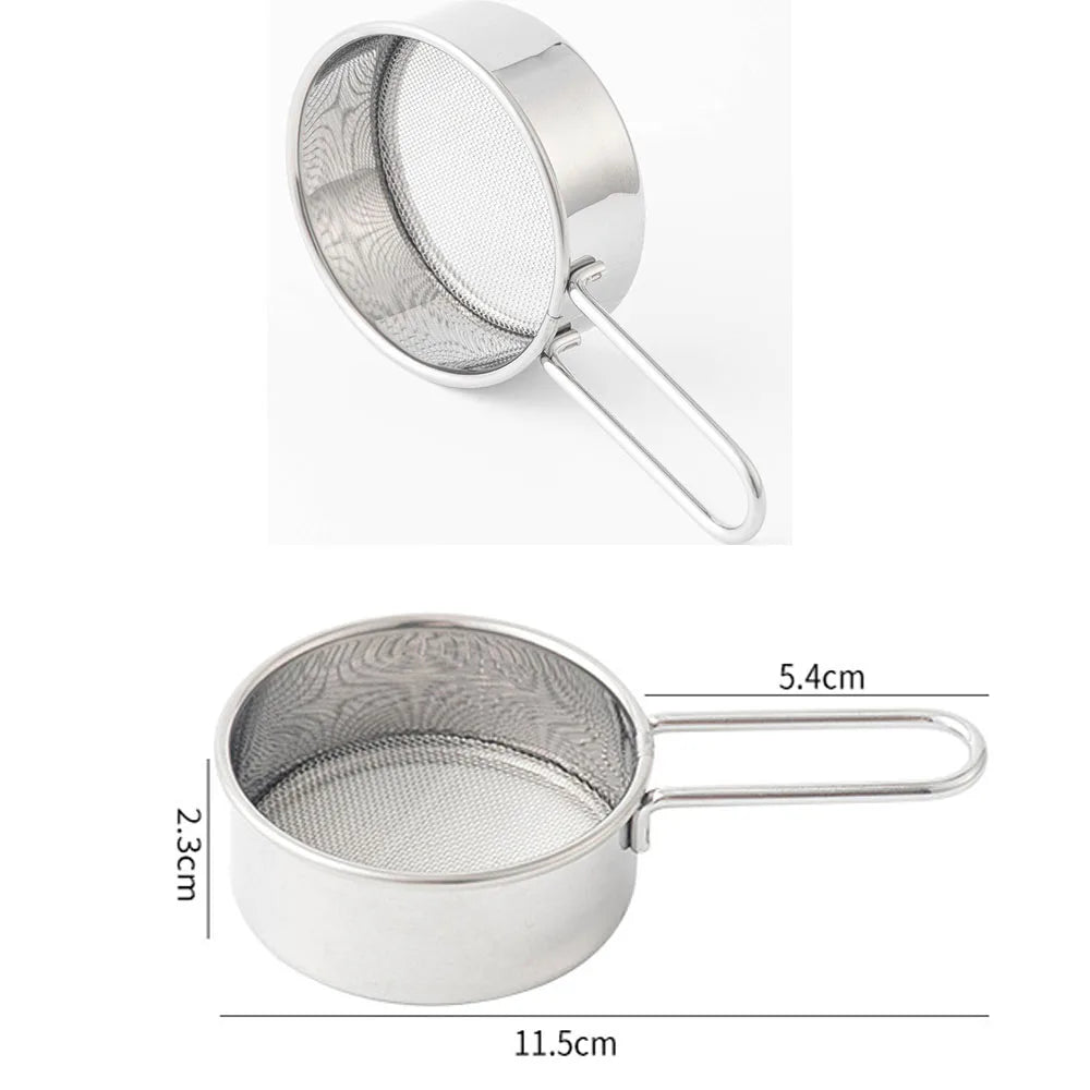 Mini Flour Sieve Small Stainless Steel Strainer Flour Sifter Drainer for Baking, Powder, Sugar and Coffee Pastas Tea Strainer Qme