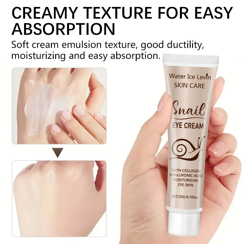 Hydrolyzed Collagen Eye Cream with Snail Essence, Firming and Moisturizing Eye Cream, Snail Eye Cream for All Light Skin Tones, Skincare Products Qme