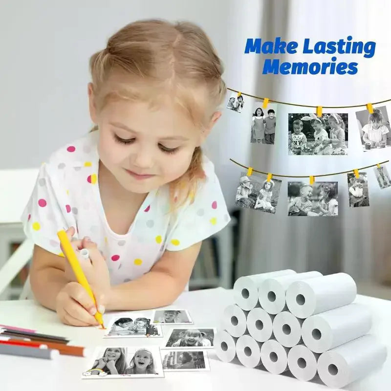 Student Use Thermal Paper Rolls 57x25mm Non-toxic Kids Instant Camera Qme