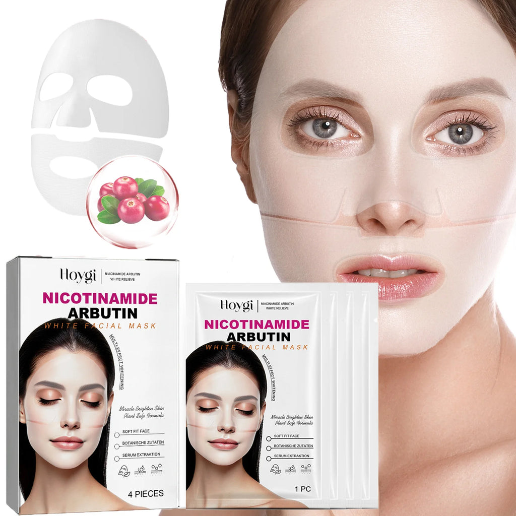Niacinamide Arbutin Hydrating Mask Deep Hydrating Shrink Pores Firming Refreshing Brightening Facial Sheet Mask for Glowing Skin Qme