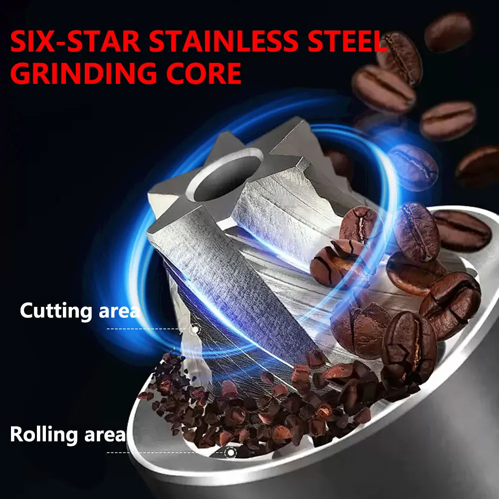 Coffee Grinder Electric Adjustable Bean Burr USB Portable Mill Pour Qme
