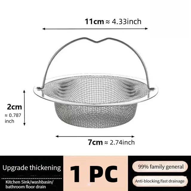 1/2/5PCS Sink Strainer Kitchen Drain Strainer Dish Drainer for Sink With Handle Metal Sink Strainer Floor Drain For Kitchen Kit Qme 1PC