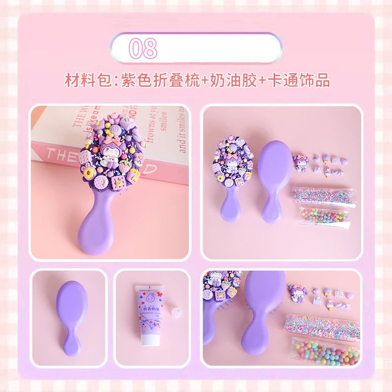 Hello Kitty Kuromi DIY Cream-colored Air-cushion Comb Materials Qme 8