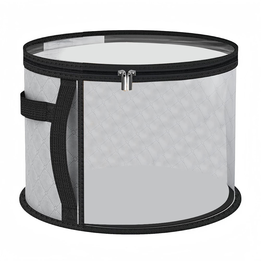 Non-woven Fabric Hat Storage Bucket Clothing Travel Portable Qme Gray
