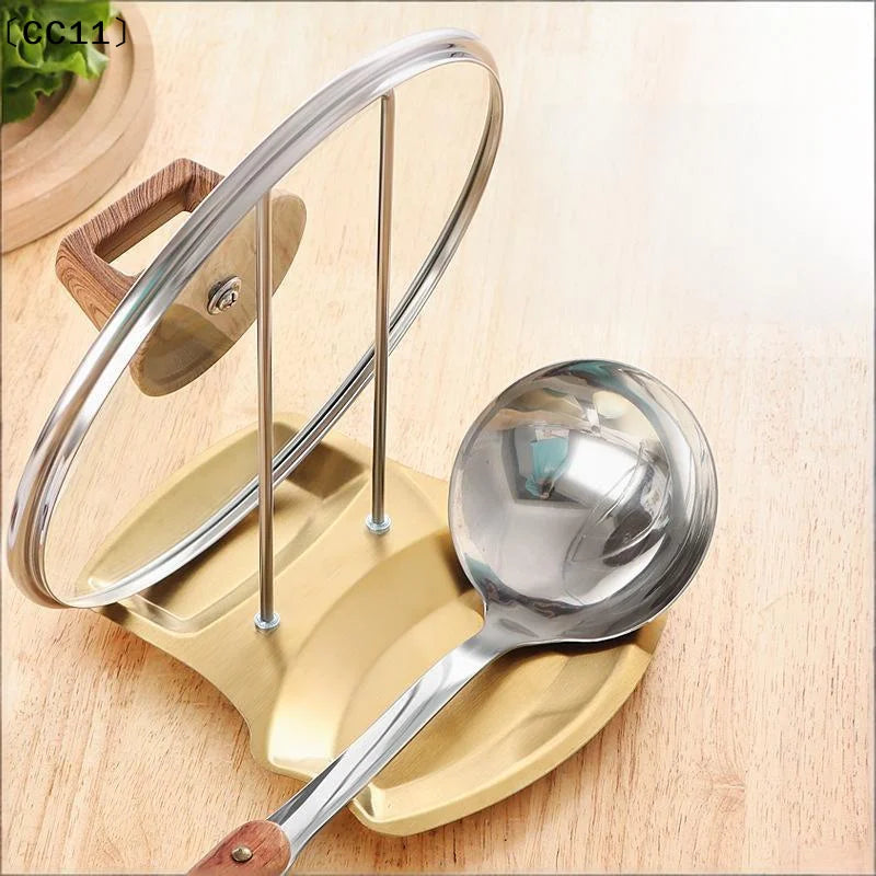 Stainless Steel Pot Lid Holder Kitchen Storage Rack Utensils Dish Qme