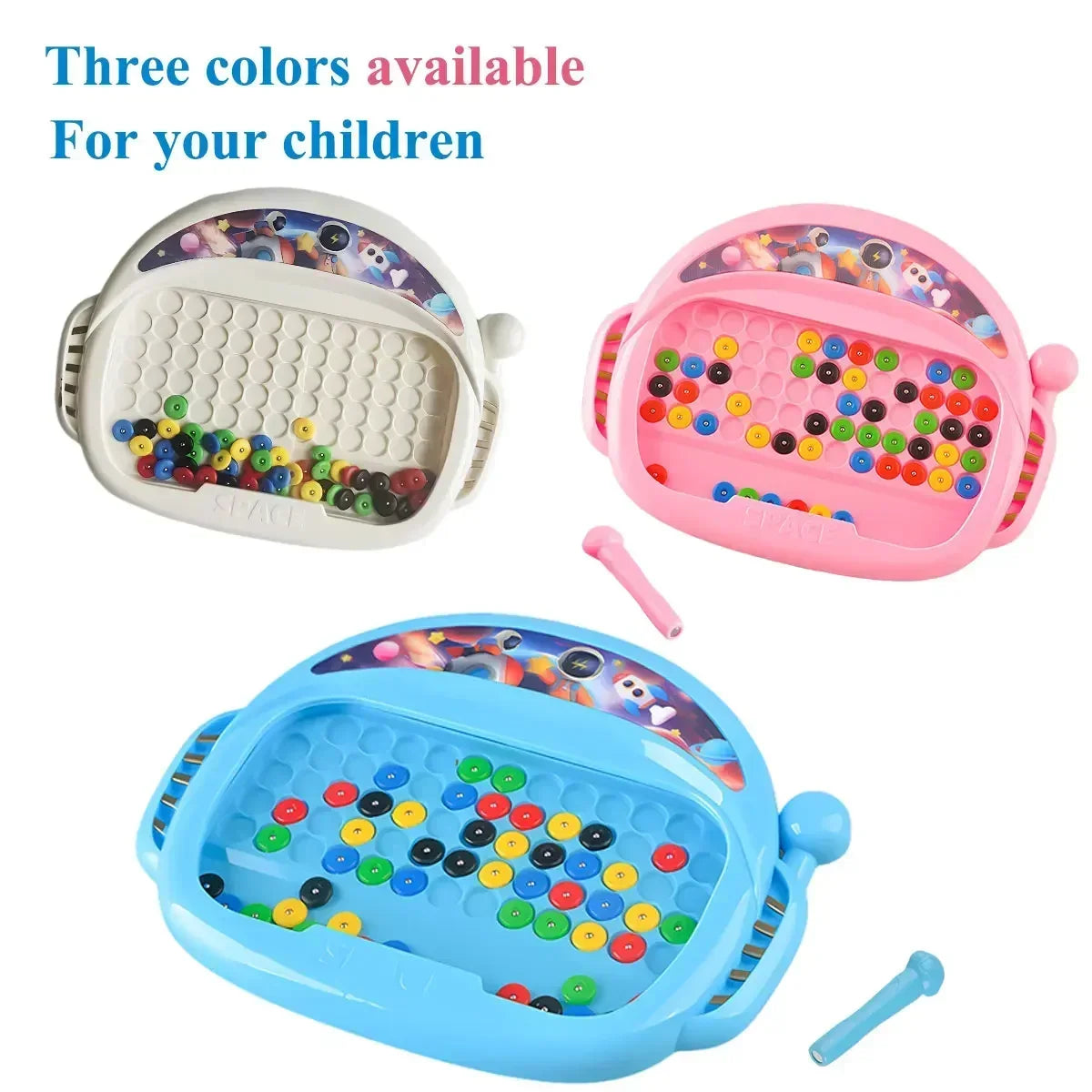 Children's Magnetic Doodle Board with Pen & Beads Drawing Toy for 3-8 Years Kids Educational Boy Girl Montessori Gift Boys Girls Qme