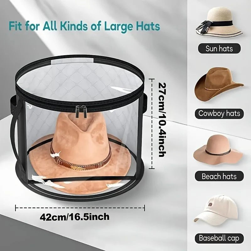 Bucket Clothes Organizers Zippered Lid Travel Bags Hat Storage Box Qme