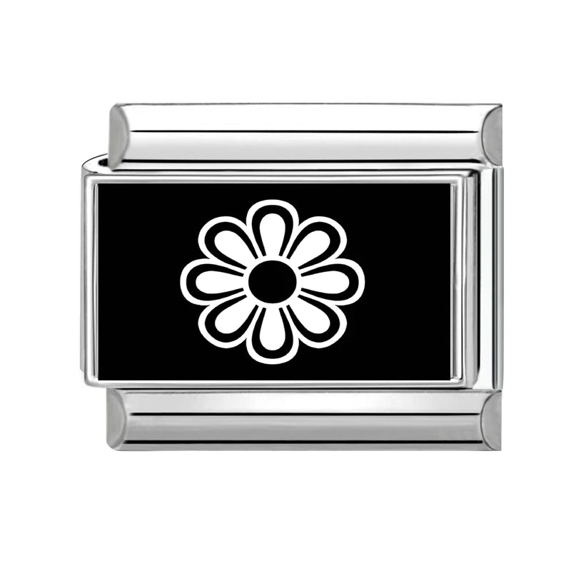 2026 New Wholesale Cute LOVE Black Series Charm Bracelet Fit 9mm Bracelet Stainless Steel Italian Links Making DIY Jewelry Gifts Qme Style 16
