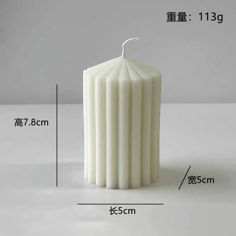 Nordic Minimalist White Scented Candle Atmosphere Home Decor Wedding Arrangement Cylinder Geometric Shape Fragrance Candle Qme H-0896