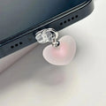 1 Pink Heart-shaped Phone Charging Port Dust Plug Decoration Pendant Qme Lightning