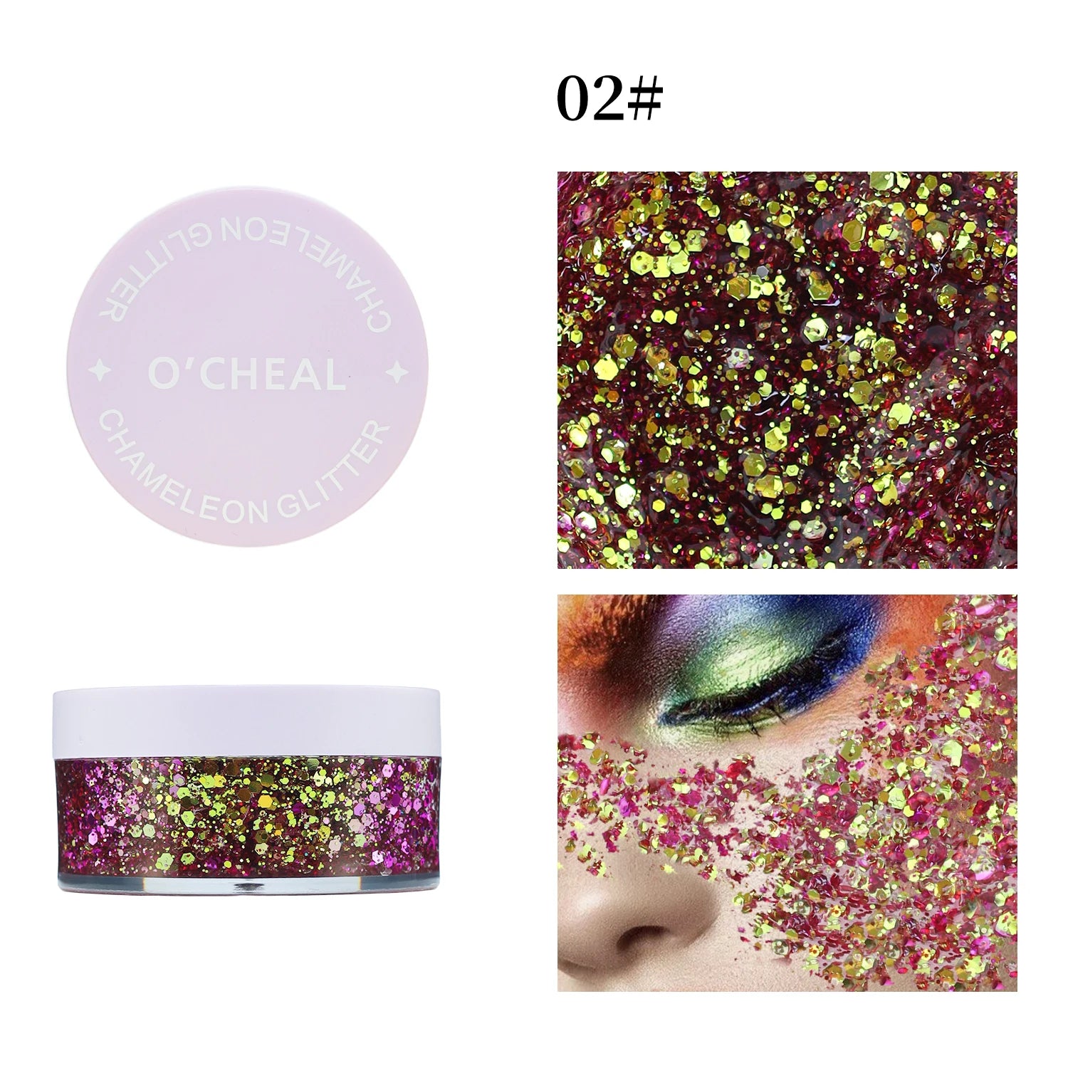 Chameleon Glitter Powder Long-lasting Waterproof Shiny Suitable Hair Qme 02