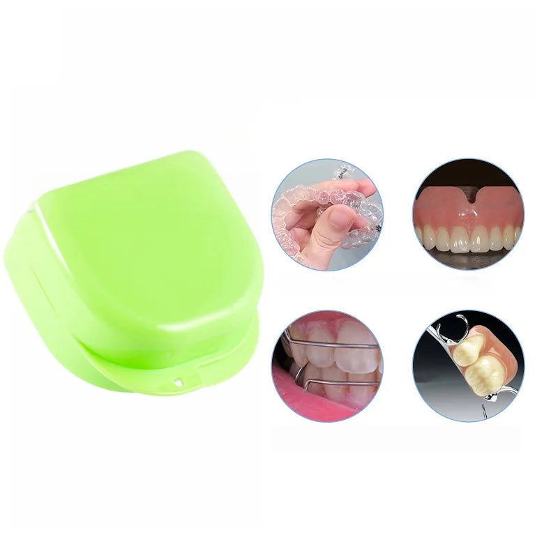 Portable Orthodontic Braces Plastic Organizer Box Tooth Orthodontic Braces Box Denture Cleaning Storage Box Tooth Storage Box Qme