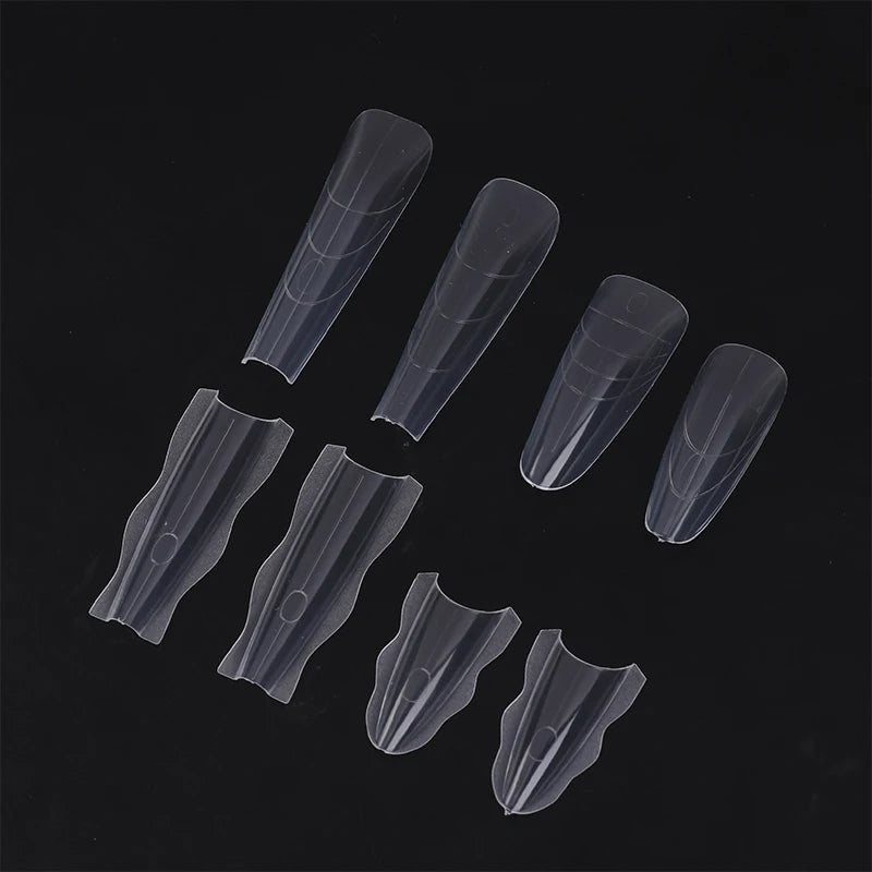 Poly Dual Forms Nail Gel Mold Extension Quick Building Tips Reusable Qme