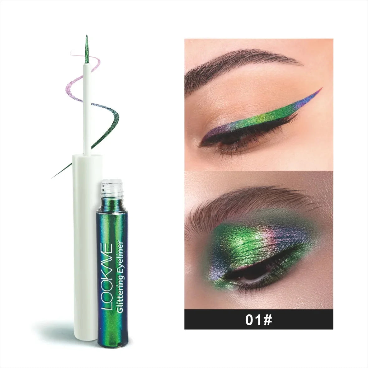 Shiny Chameleon Liquid Eyeliner Waterproof Glitter Long-lasting High Pigment Smudge-proof Pearlescent Eye Liner Makeup Cosmetic Qme B1