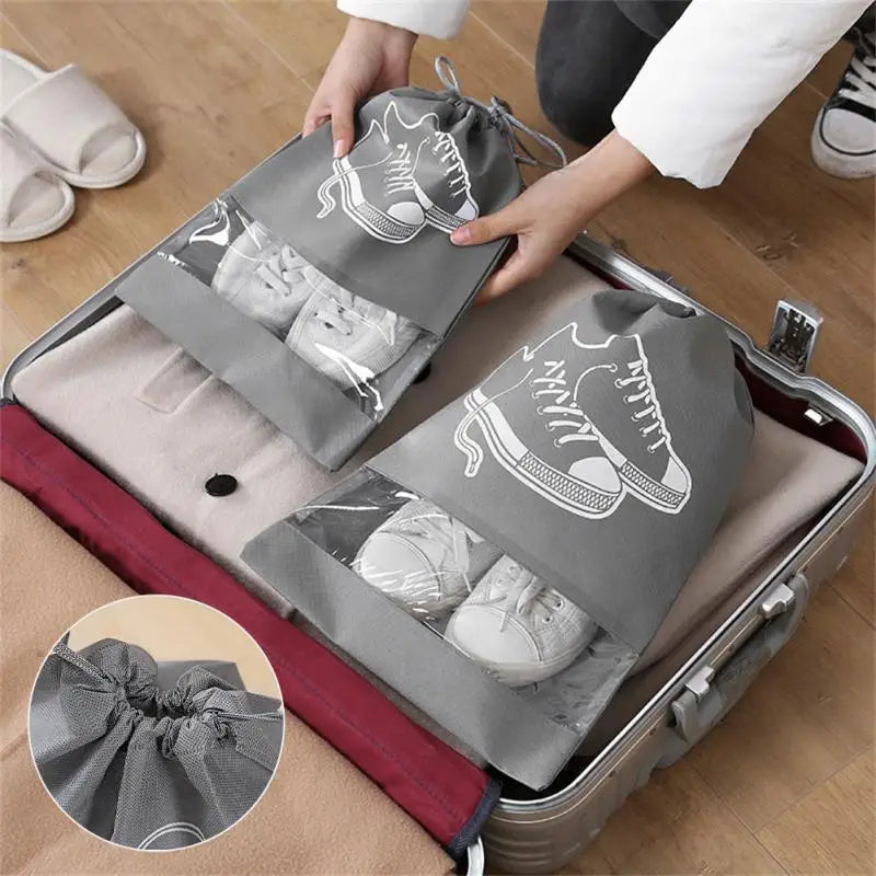 5 Shoes Storage Bag Closet Organizer Non Woven Travel Portable Qme