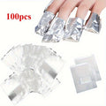 Nail Studio Set 100pcs Glossy Aluminum Foil Sheets, 100pcs Aluminum Foil Absorbent Pads, Gel Polish Remover, Large Pad, Qme 100pcs