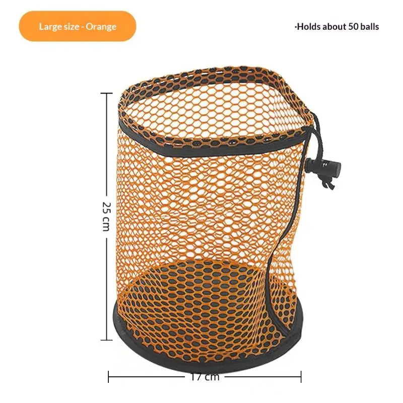Golf Ball Bag Drawstring Pouch Can Hold 12/25/50 Balls Multipurpose Sports Mesh Net Bag Portable Golf Organizer Golf Accessories Qme L Orange