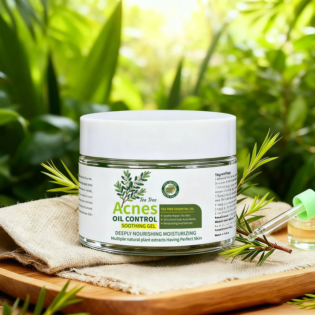 Natural Organic Tea Tree Acne Removing Mud Facial Mask Soothing Oil Qme