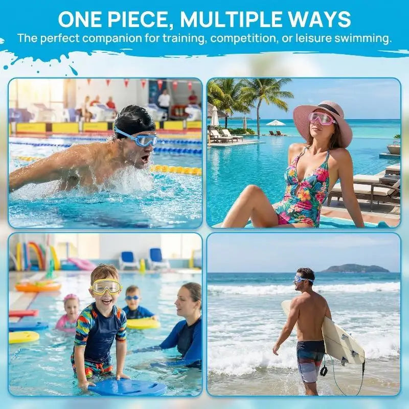 Kids Swimming Goggles Big Frame HD View Anti-fog Waterproof Qme