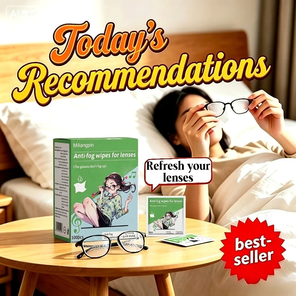 The eyeglass defogging wet wipes quickly dissolve water vapor and effectively block fog, making the lenses clear and not blurry Qme