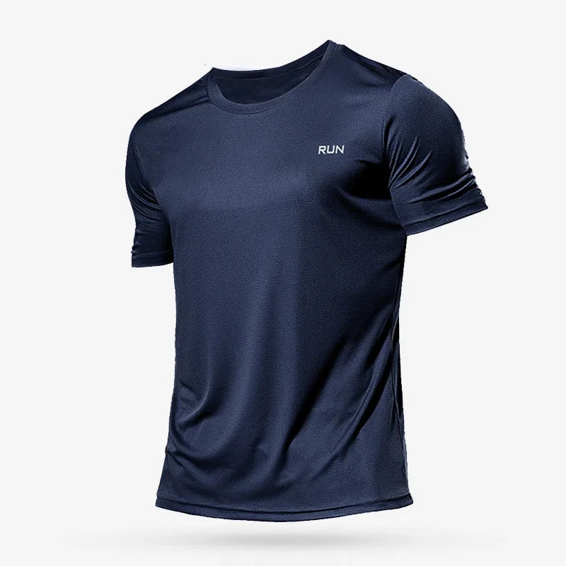 Men's Quick Dry Short Sleeve Gym Running Moisture Wicking Round Neck T-Shirt Training Fitness Tops Oversized T-Shirt Jersey Qme BU M