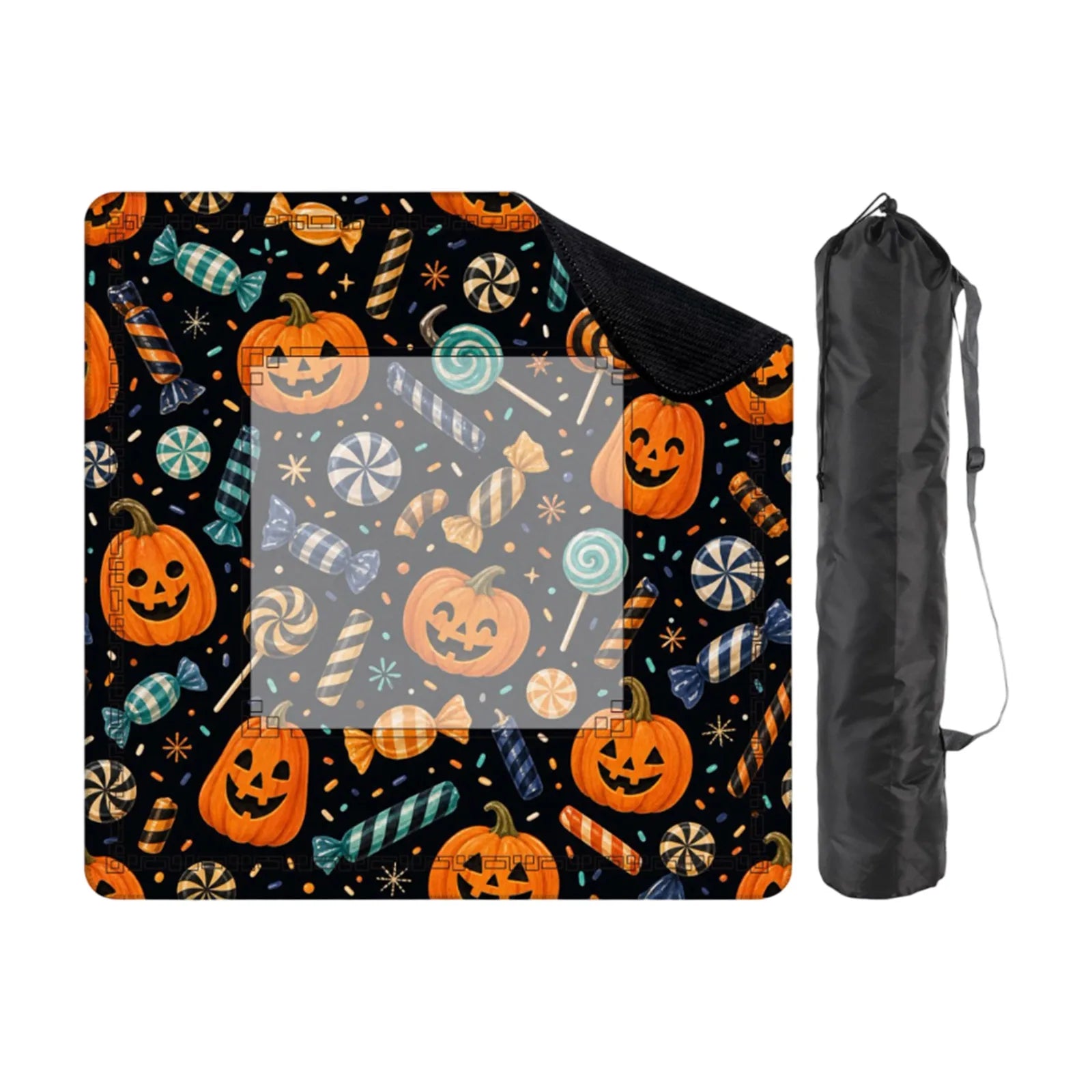 Halloween Pumpkin Ghost Elements Decorative Table Pad for Mahjong Party Home Table Placemat Foldable Durable Multipropose Mat Qme E One Size