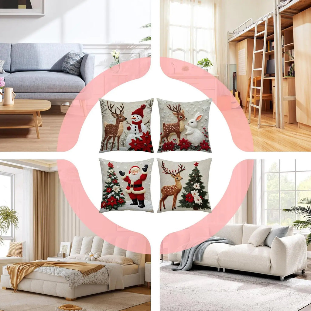 Christmas Pillow Covers Soft Cushion Case Holiday Decor Couch Sofa Qme China Mainland
