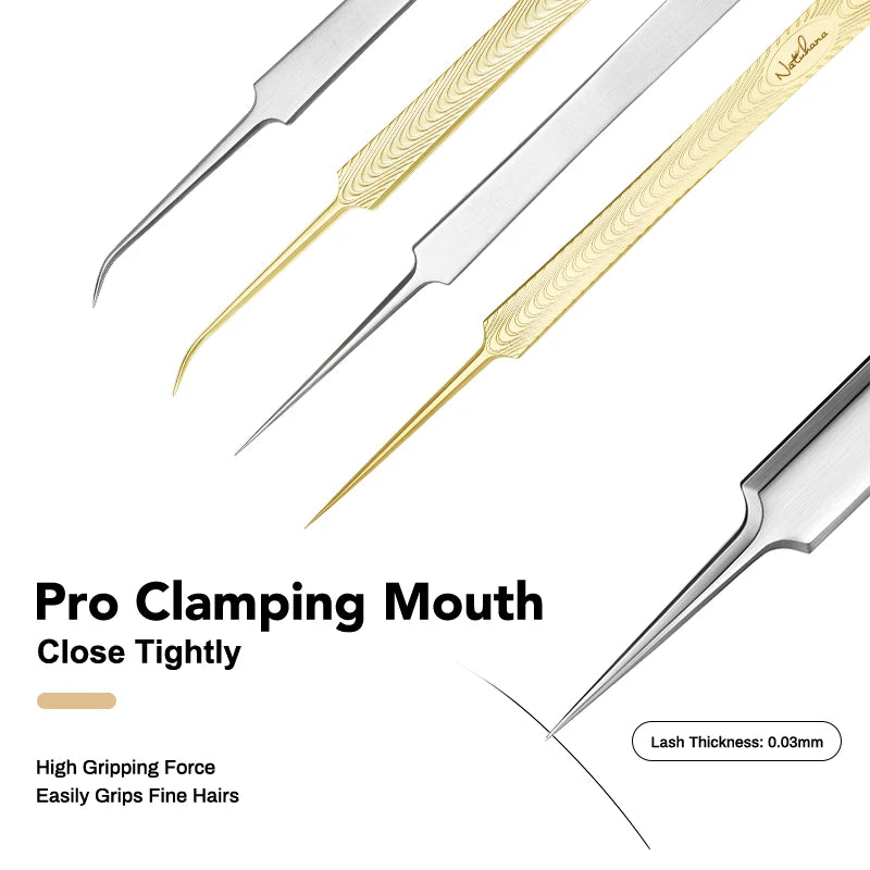 NATUHANA Professional Eyelash Extension Tweezers Precision Qme