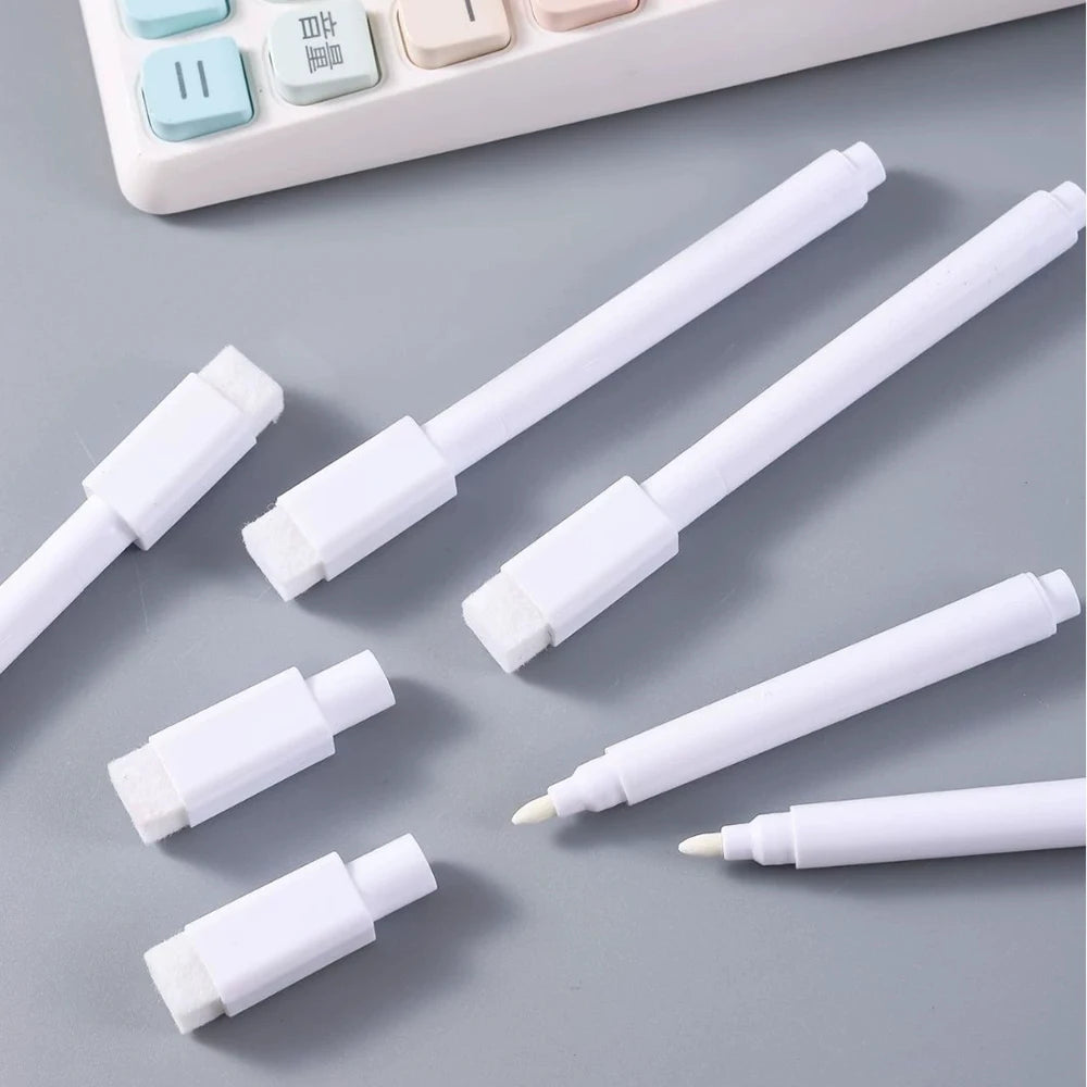 white dry-erase whiteboard markers, with eraser head for easy wiping and smooth writing, suitable for classroom office supplies Qme