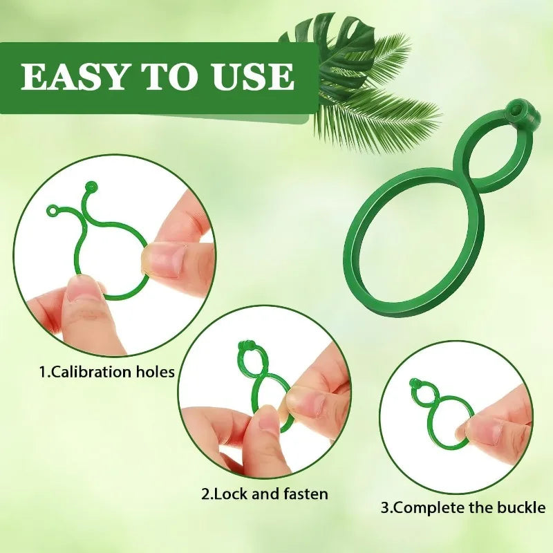 50/100Pcs Reusable Adjustable Plant Support Clips, Sturdy Plastic Garden Clips for Tomato Vine Flower and Vegetable Stakes Qme