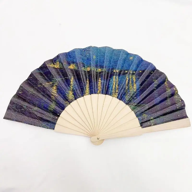 Vintage Bohemian Cork Folding Fan Props Graft Hand Held Home Decor Qme A7