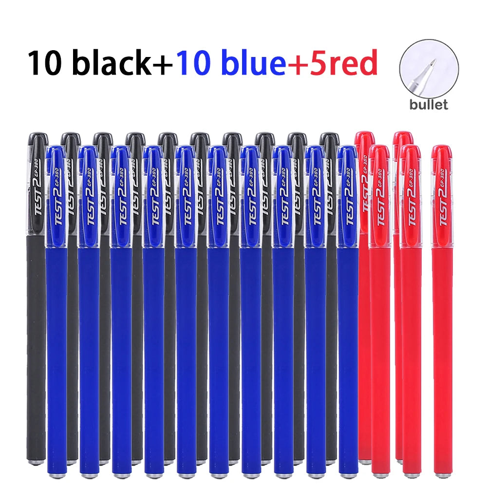 20-100Pcs Minimalist Gel Pen, 0.5mm Black/Blue/Red Ink Multi-purpose Gel Rollerball Pen For Office, School Student Qme 10black 10blue 5red