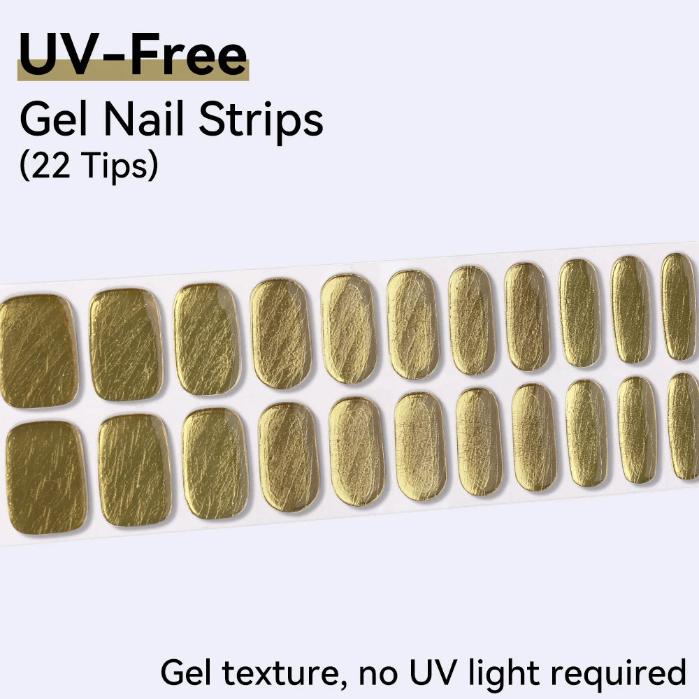22tips UV-Free Aurora Design Nail Strips Decoration Glitter Sticker Qme BSA-0387
