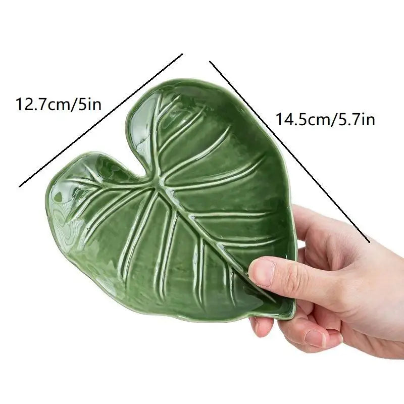 Ceramic Spatula Holder Kitchen Countertop Spoon Cute Leaf Design Qme