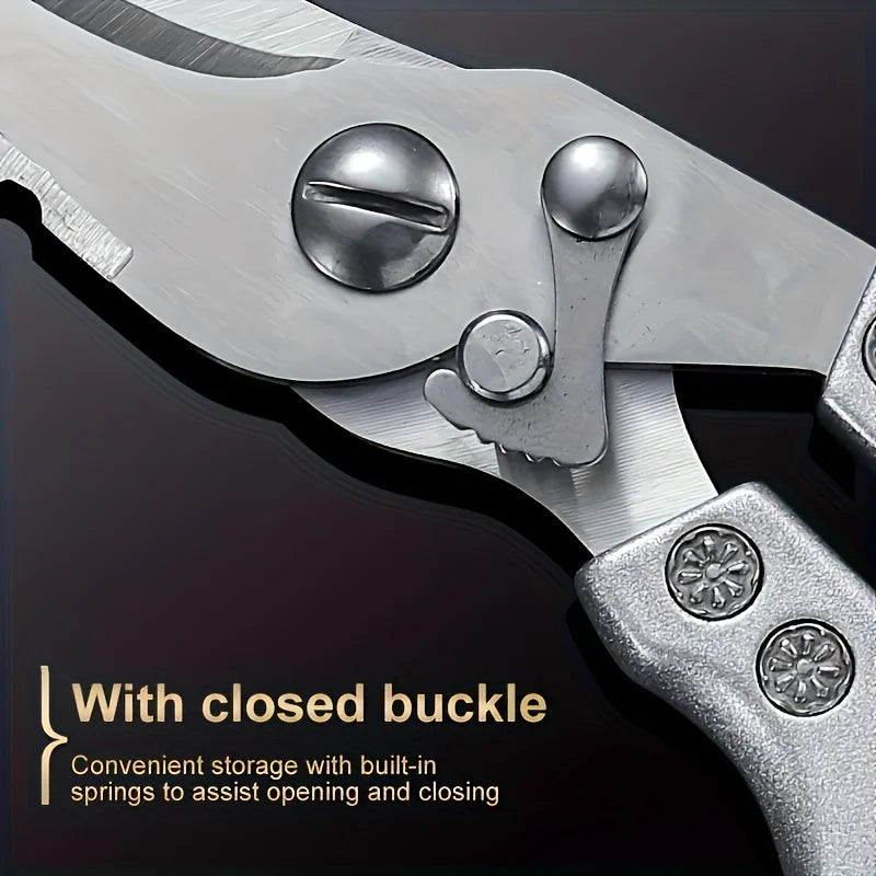 Heavy Duty Kitchen Shears, Stainless Steel Multi-function Scissors for Meat Bone Qme