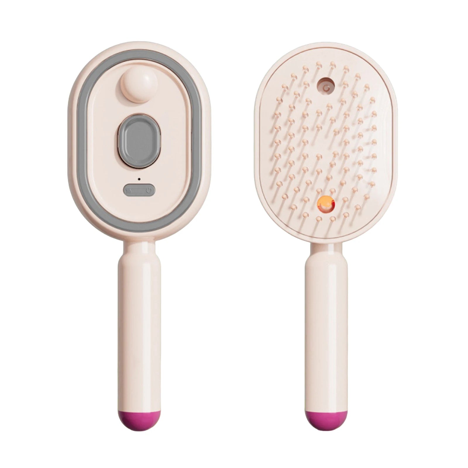 New Wet Electrics Hairbrush with Water Spray Rechargeable Steams Hair Straightener USB-C Charging for Both Long & Short Hairs Qme Pink