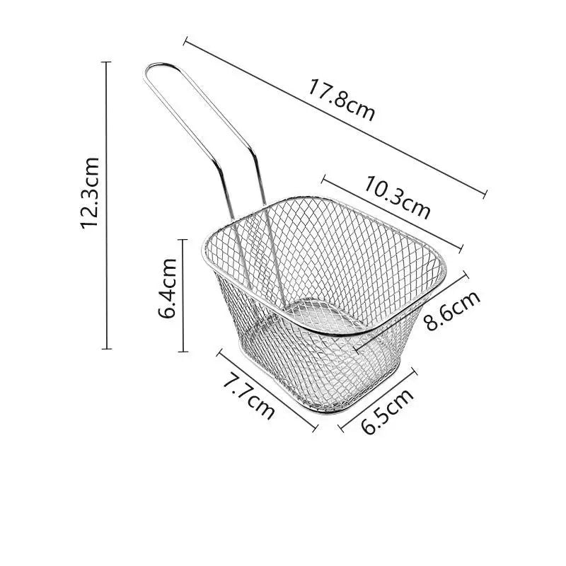 Fries Basket Portable Stainless Steel Chips Mini Frying Strainer Qme S4