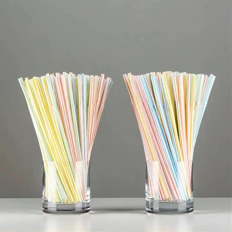 100Pcs Colorful Bendable Straw Drinking Kunststof Straw for Milk Tea Bar Party Rietjes Drinking Wedding Kitchen Beverage Straws Qme