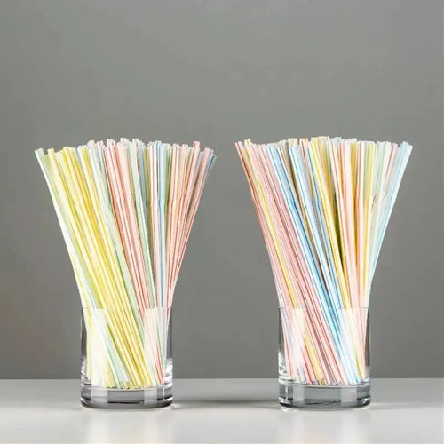 100Pcs Colorful Bendable Straw Drinking Kunststof Straw for Milk Tea Bar Party Rietjes Drinking Wedding Kitchen Beverage Straws Qme