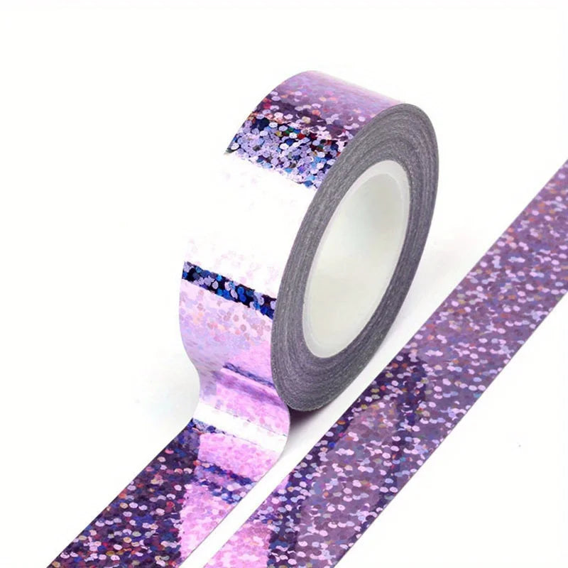 1pc Laser Foil Tape - High-Strength Adhesive Perfect for DIY Projects, Scrapbooking, and Photo Album Decorations Qme Pink