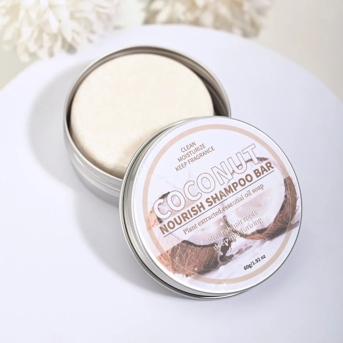 Coconut Shampoo Bar Oil Soap Hair Nourishing Deep Cleansing Handmade Qme