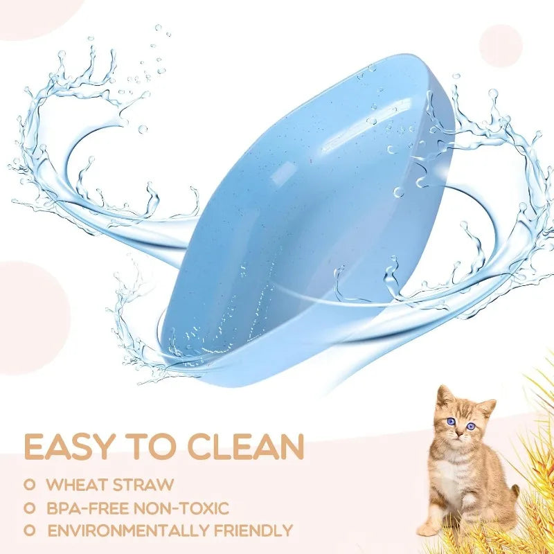 4pcs cat food shallow cat bowl set, used to relieve beard fatigue, shallow pet feeding tray or plate for cats and dogs Qme