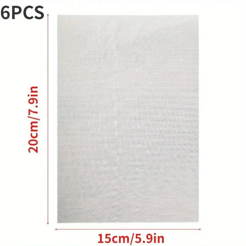 6pcs Pack Heavy-Duty Stainless Steel Repair Mesh - High-Temp Resistant Plastic Crack Fixing Metal Grid Suitable for Bumpers, Qme