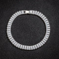 Charms 925 Sterling Silver Bracelet Elegant Zircon Crystal Fine Jewelry for Women Girl Engagement Wedding Party Gift 18CM Qme 18cm